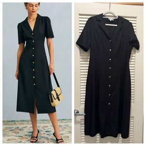 Elegant Black Button-Down Dress